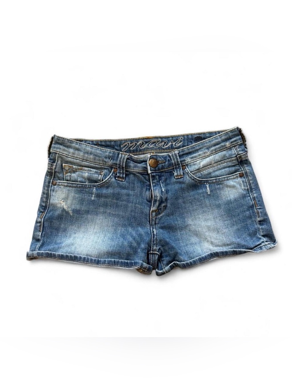 Mavi Women's Light Blue Distressed Denim Shorts